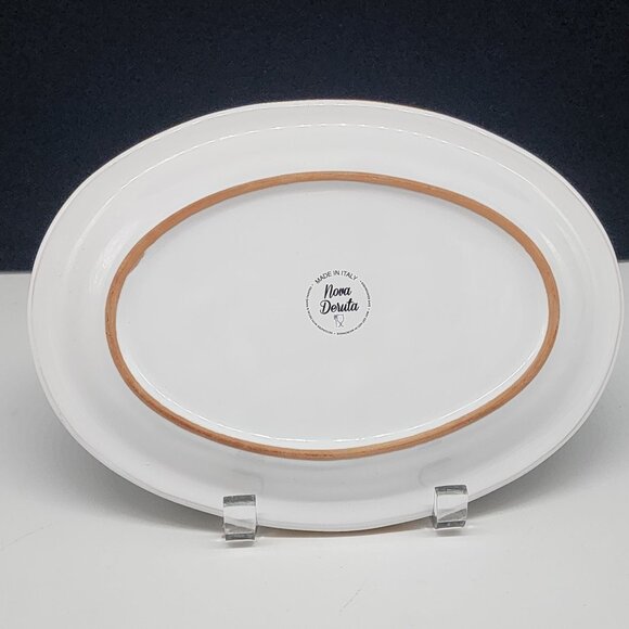 Decorative Nova Deruta Oval Platter Made In Italy Hand-Painted 10" - Picture 4 of 9